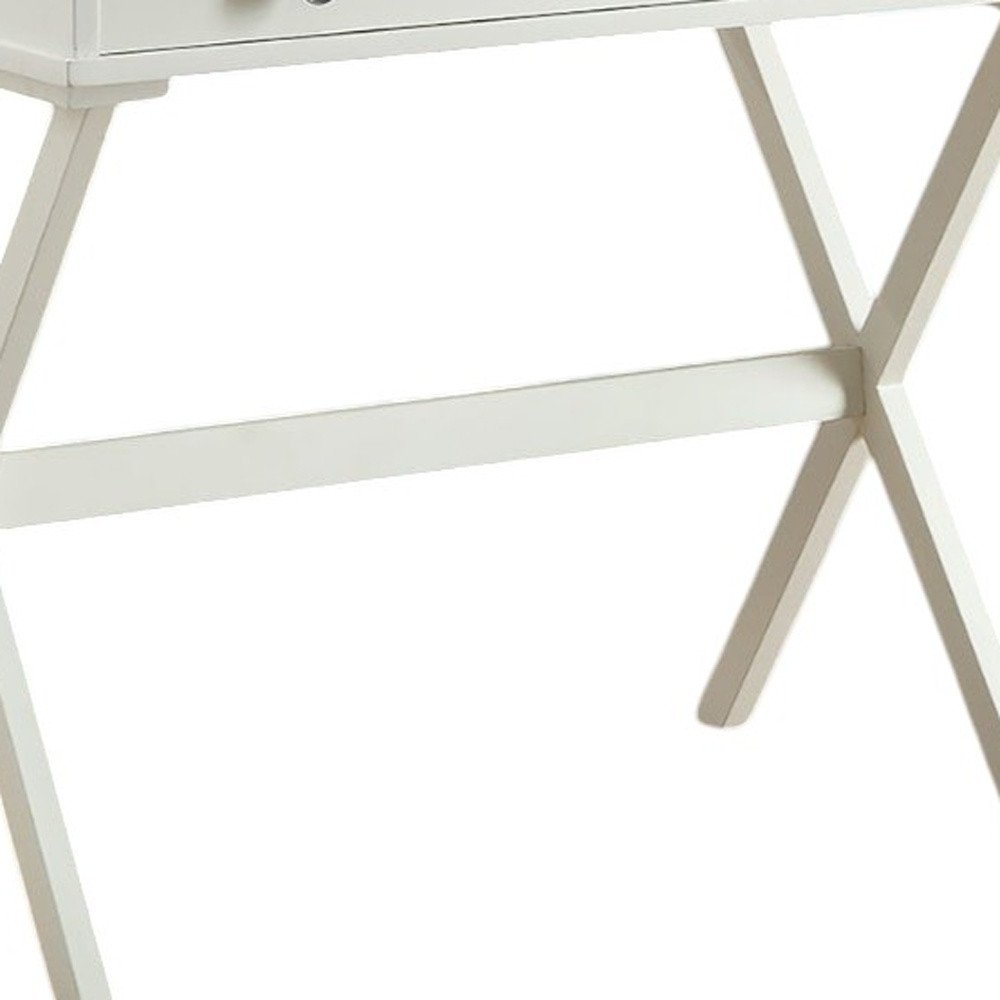 34" Antiqued White Wood Flip Top Desk