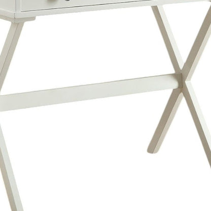 34" Antiqued White Wood Flip Top Desk