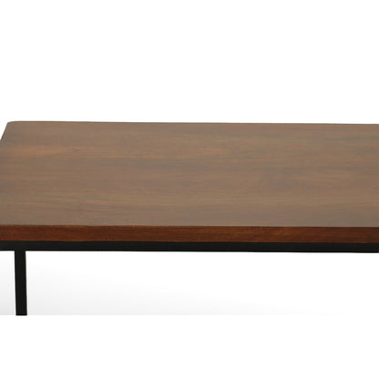 42" Chestnut and Black Solid Wood and Metal Computer Desk