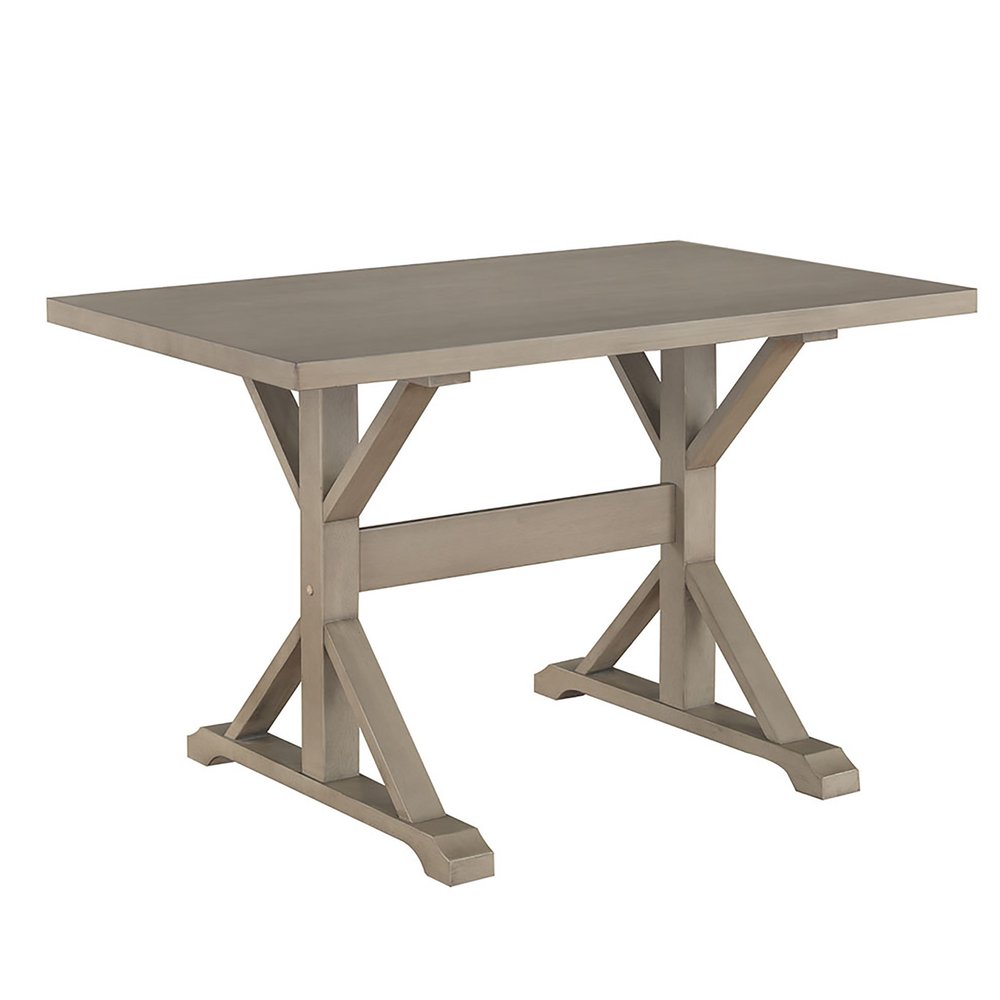 48" Gray Solid Wood Trestle Writing Desk