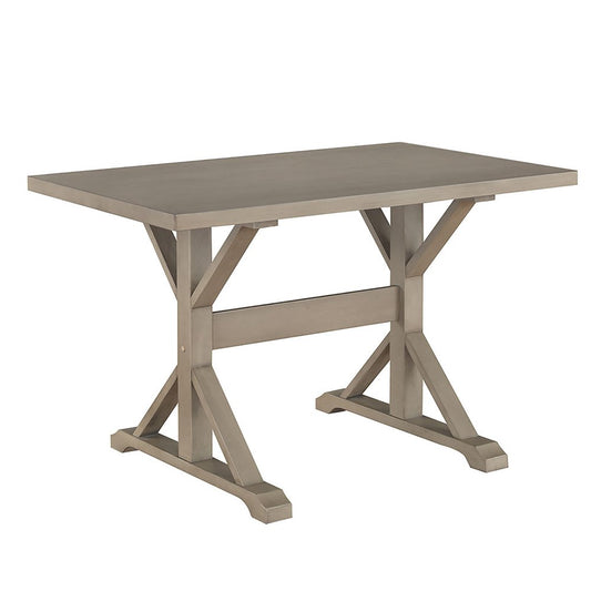 48" Gray Solid Wood Trestle Writing Desk