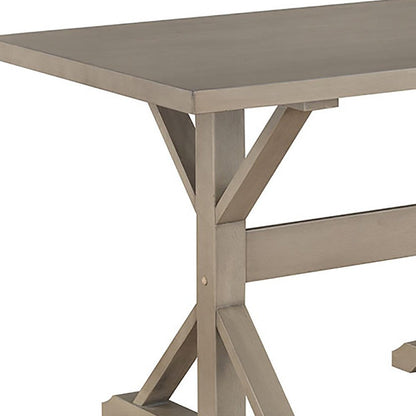 48" Gray Solid Wood Trestle Writing Desk
