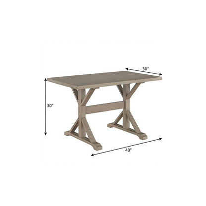 48" Gray Solid Wood Trestle Writing Desk
