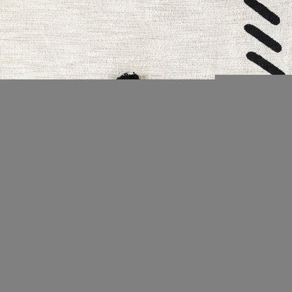 50" X 60" Black and White Woven Cotton Geometric Throw Blanket with Tassels