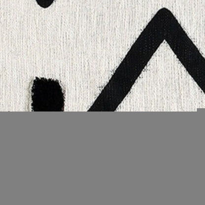 50" X 60" Black and White Woven Cotton Chevron Throw Blanket with Tassels