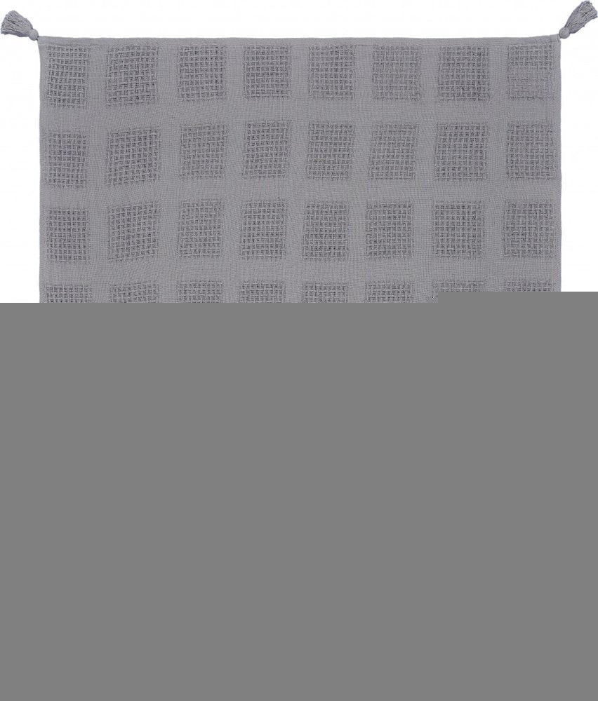 50" X 60" Gray Woven Cotton Throw Blanket with Tassels
