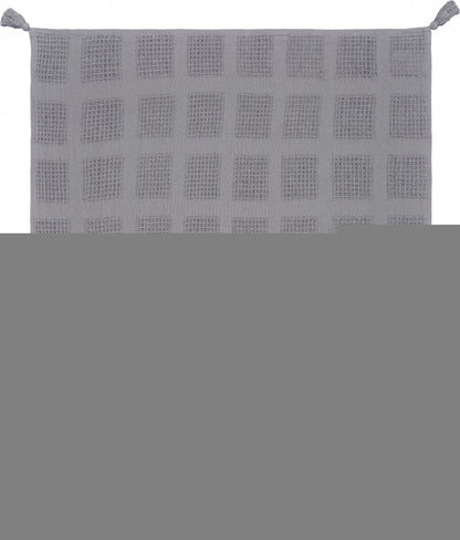 50" X 60" Gray Woven Cotton Throw Blanket with Tassels