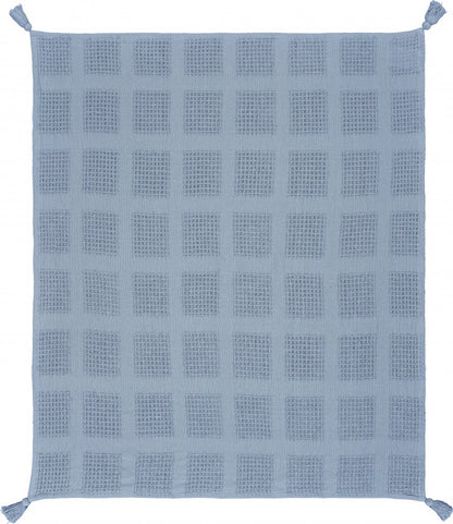 50" X 60" Gray Woven Cotton Throw Blanket with Tassels