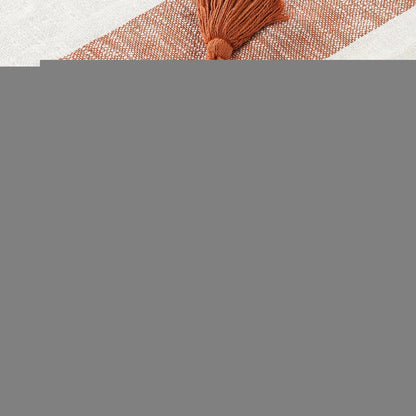 50" X 60" Yellow Woven Cotton Striped Throw Blanket with Tassels