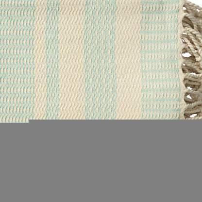 50" X 60" Orange Woven Cotton Striped Throw Blanket with Fringe
