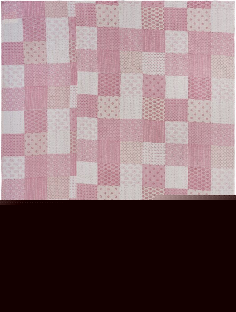 Pink Knitted Cotton Geometric Throw