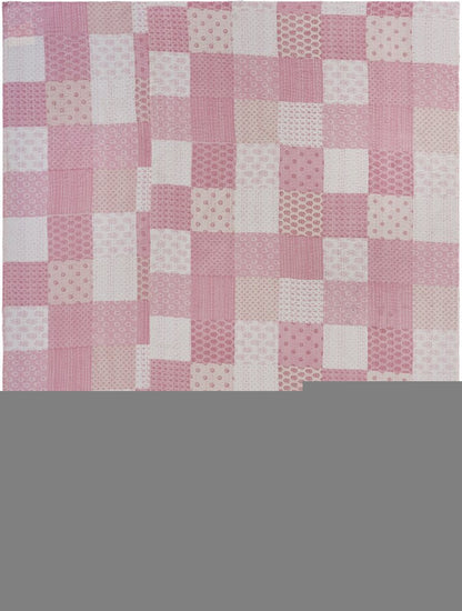Pink Knitted Cotton Geometric Throw
