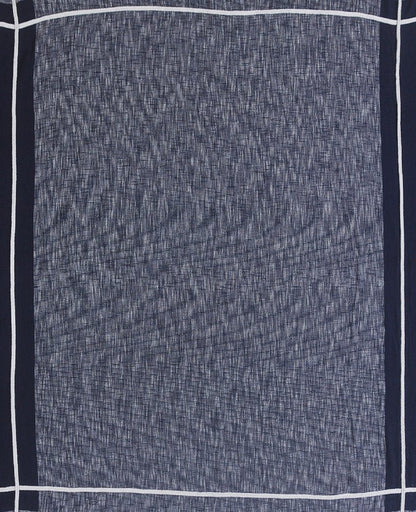 Blue Woven Cotton Geometric Throw