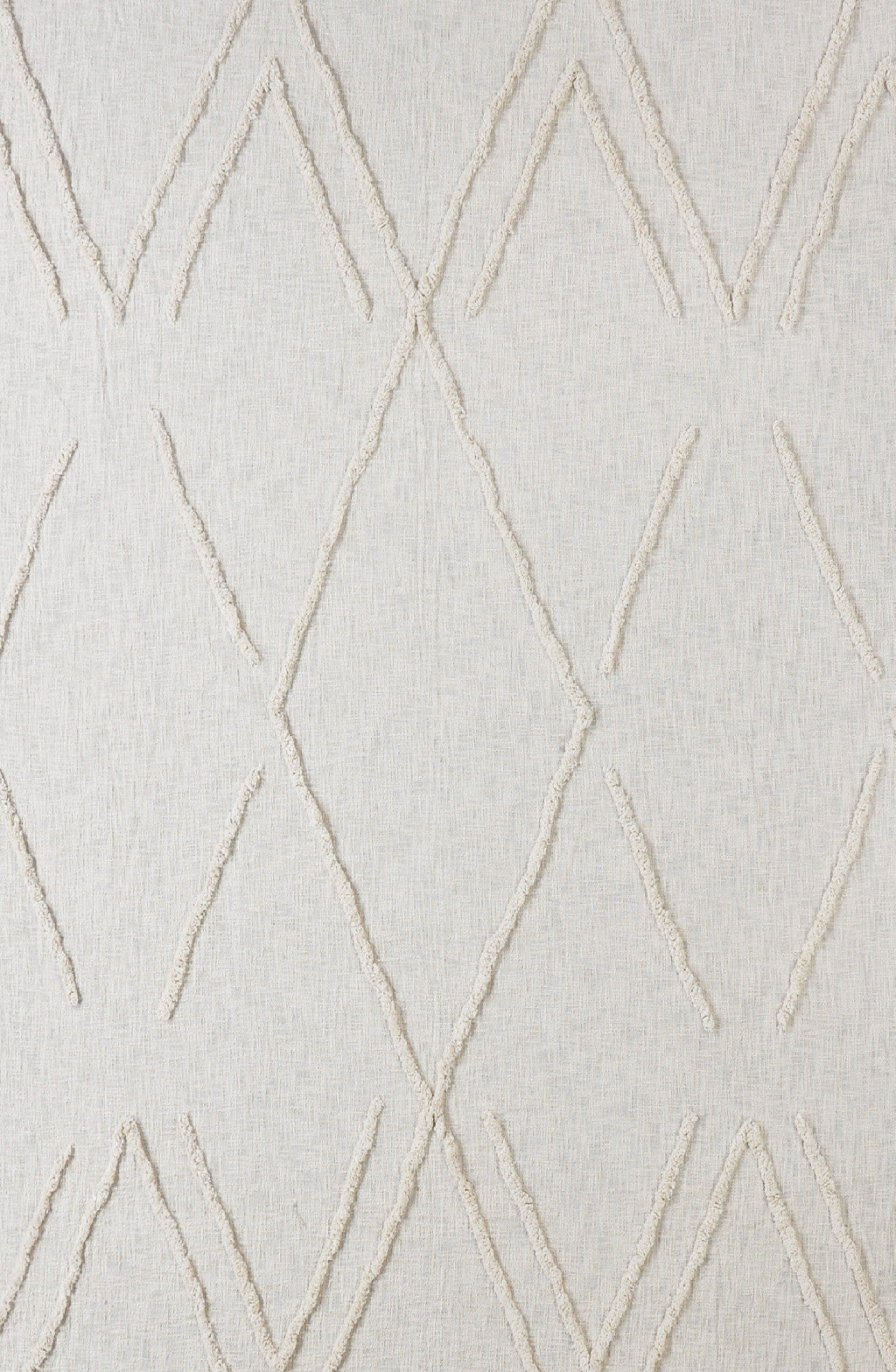 Ivory Geometric King Cotton Coverlet With Fringe