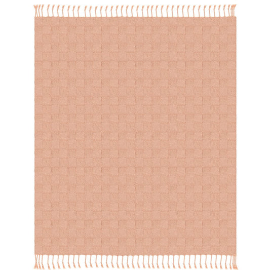 50" X 60" Orange Woven Cotton Throw Blanket with Fringe