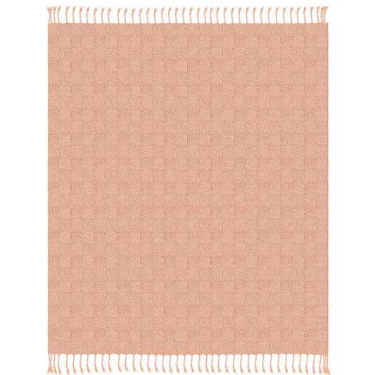 50" X 60" Orange Woven Cotton Throw Blanket with Fringe