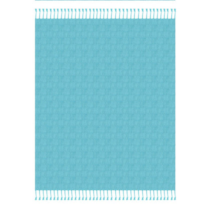 50" x 60" Black Woven Cotton Throw Blanket with Fringe