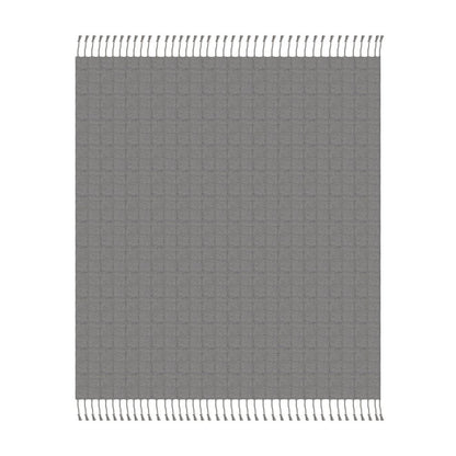 50" x 60" Black Woven Cotton Throw Blanket with Fringe