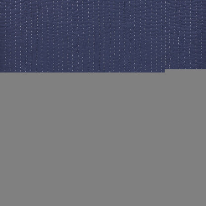 60" X 50" Blue Kantha Cotton Throw Blanket with Embroidery