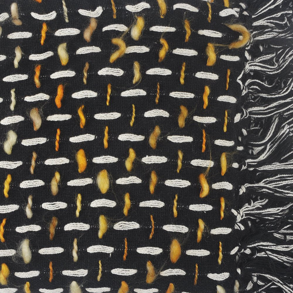 Black and Blue Woven Cotton Geometric Throw Blanket