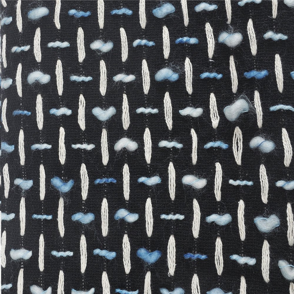 Black and Blue Woven Cotton Geometric Throw Blanket