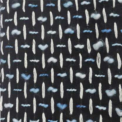 Black and Blue Woven Cotton Geometric Throw Blanket