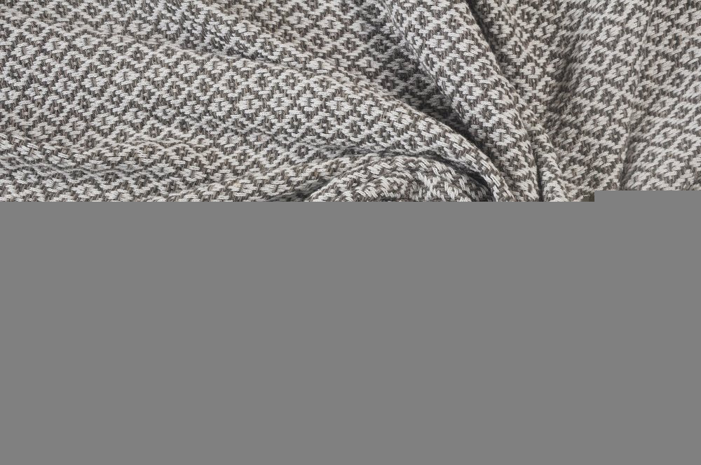 50" X 60" Gray and White Woven Cotton Geometric Throw Blanket with Fringe