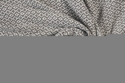 50" X 60" Gray and White Woven Cotton Geometric Throw Blanket with Fringe