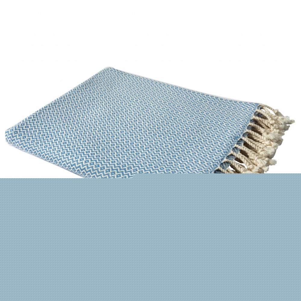 50" X 60" Gray Woven Cotton Geometric Throw Blanket with Fringe