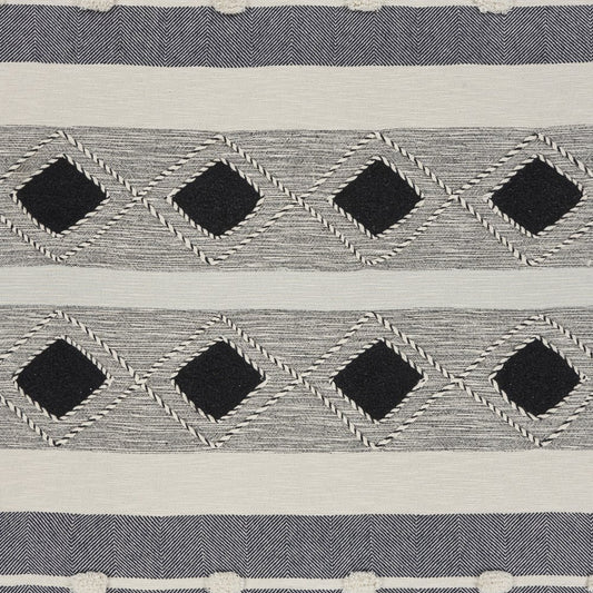 60" X 50" Black and Blue Woven Cotton Striped Throw Blanket with Tassels