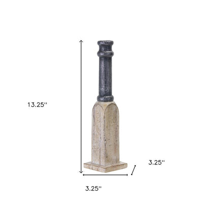 Set of Four Natural and Black Resin and Stone Powder Ornate Tabletop