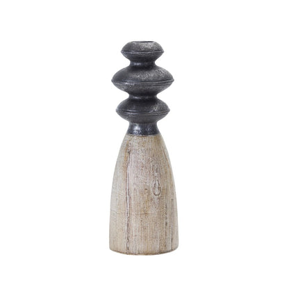 Set of Four Natural and Black Resin and Stone Powder Ornate Tabletop