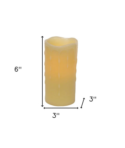 Set of Four Yellow Flameless Pillar Candles