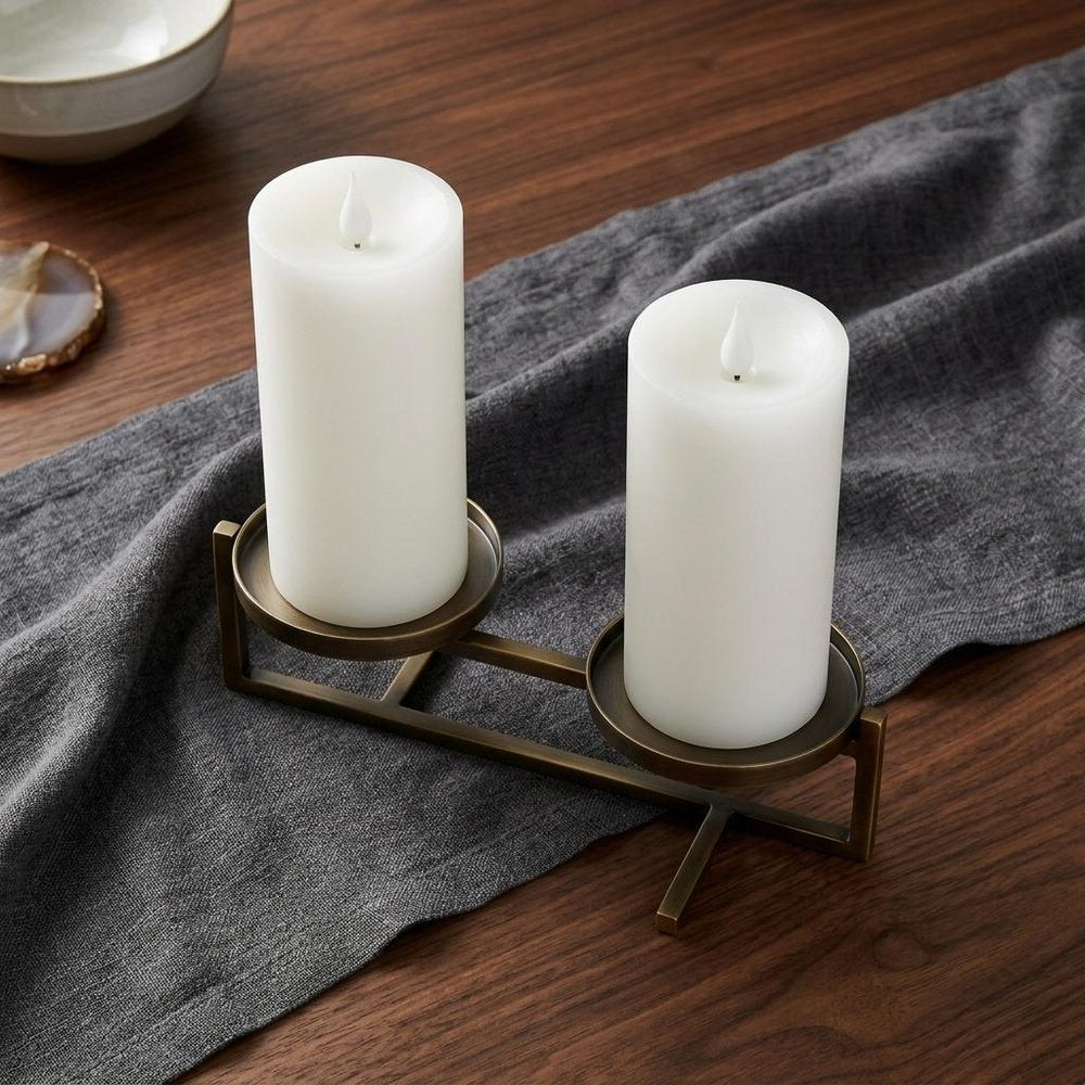 Set of Two White Flameless Pillar Candle