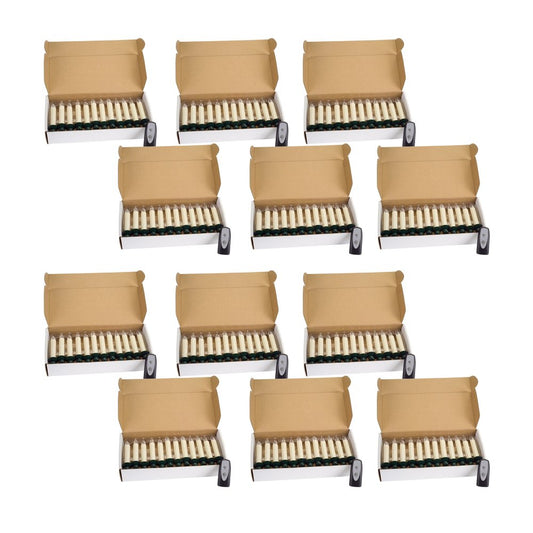 Set of Twelve Ivory Unscented Flameless Candle Taper Candles Taper