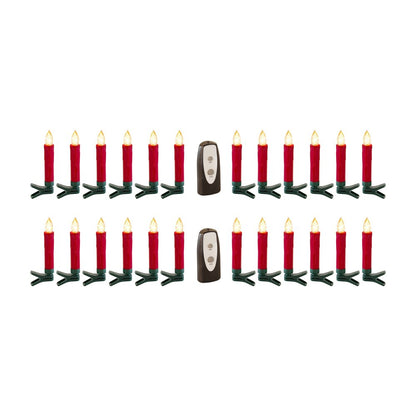 Set of Twentyfour Red Flameless Christmas Clip on Taper Candle
