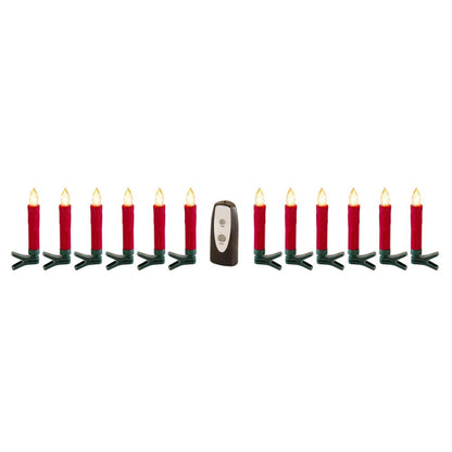 Set of Twentyfour Red Flameless Christmas Clip on Taper Candle