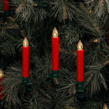 Set of Twentyfour Red Flameless Christmas Clip On Taper Candle