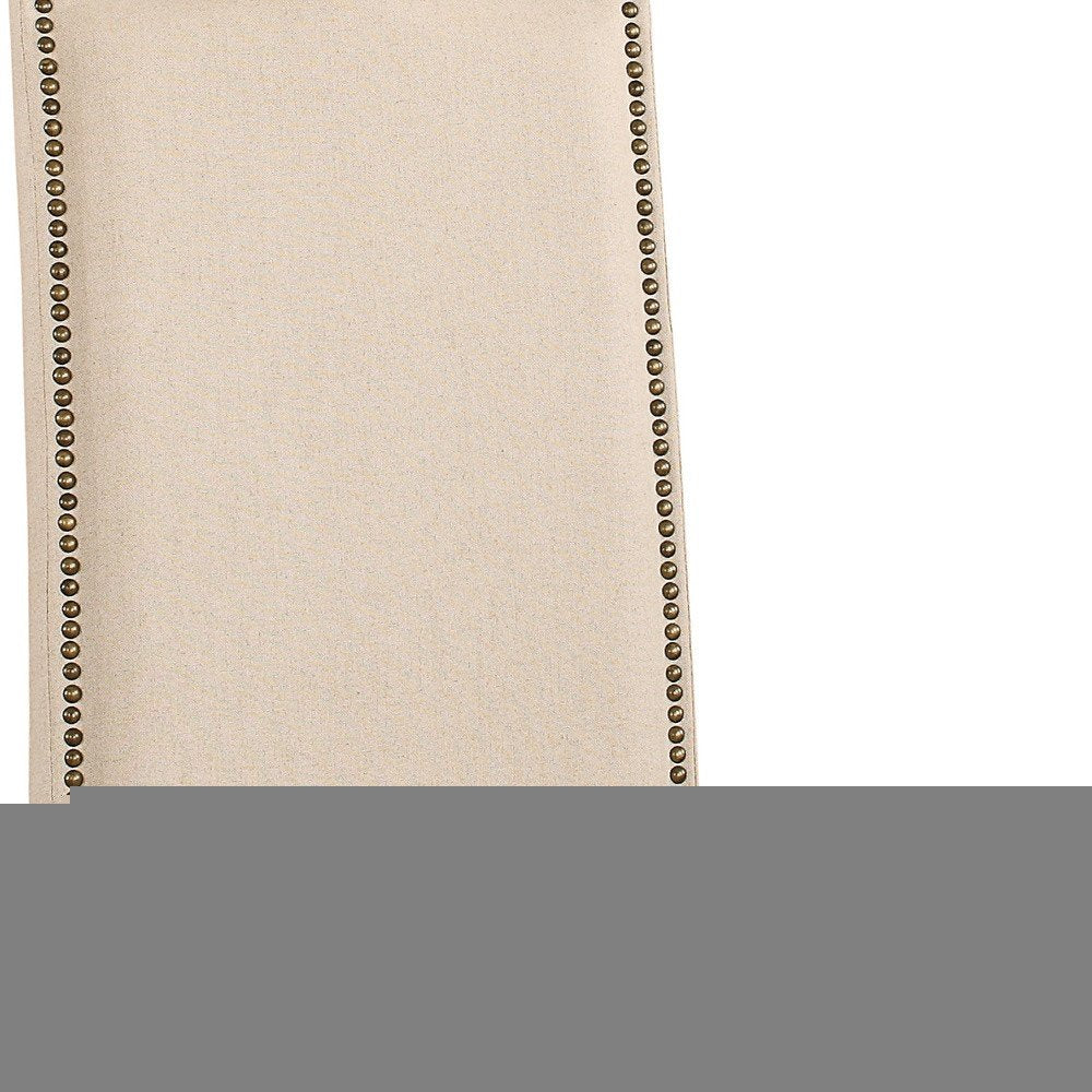 Cream And Chestnut Upholstered Linen Dining Parsons Chair