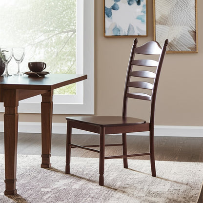 Espresso Wood Ladder Back Dining Side Chair