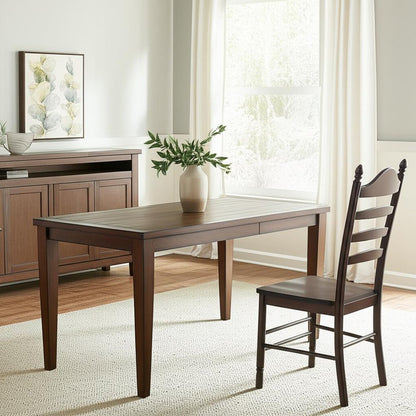 Espresso Wood Ladder Back Dining Side Chair