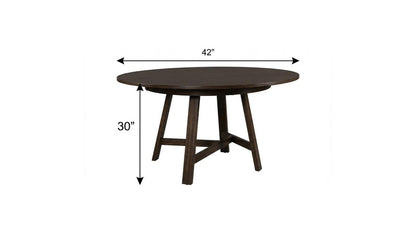 42" Espresso Rounded Solid Manufactured Wood Pedestal Base Dining Table