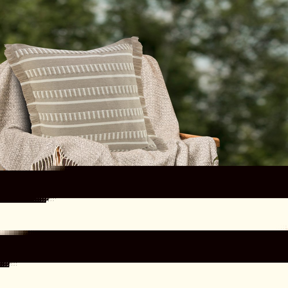 24" X 24" Tan Zippered Coastal Indoor Outdoor Throw Pillow