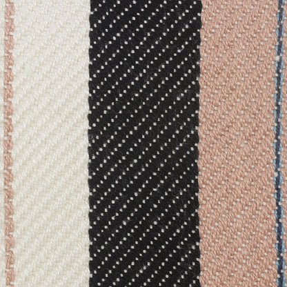 24" X 24" White Zippered Striped Indoor Outdoor Throw Pillow