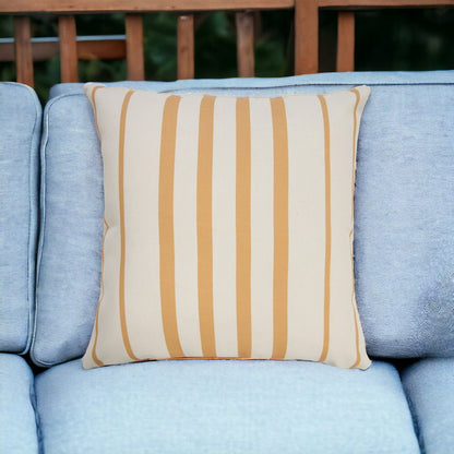 20" X 20" Yellow Zippered Geometric Indoor Outdoor Throw Pillow