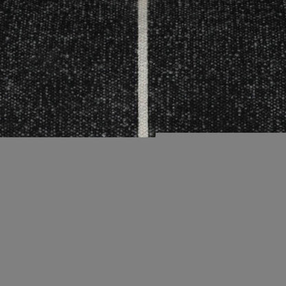 18" Black Cotton Geometric Pouf Ottoman