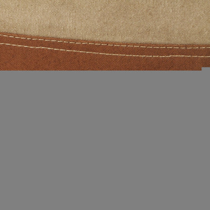 16" Tan Cotton Cylinder Striped Pouf Ottoman