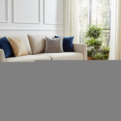 20" Gold Cotton Round Pouf Ottoman