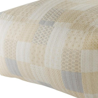 24" Red Patchwork Pouf Ottoman