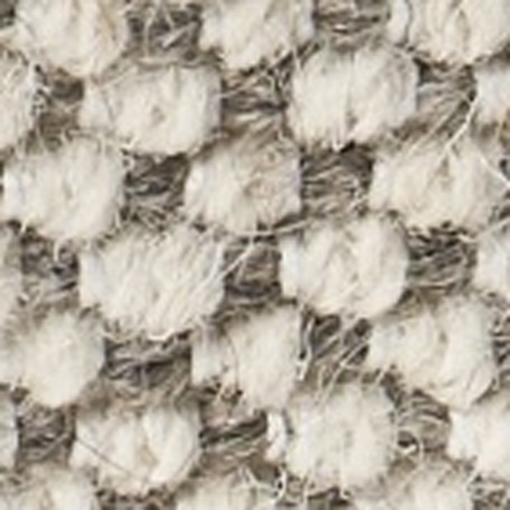 18" Beige Geometric Pouf Ottoman